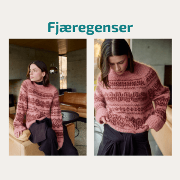 strikkepakke fjæregenser tjukk mohair. rauma garn. strikkepakke dame. strikkepakke genser